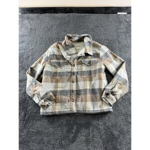 Lucky Brand Women’s Sherpa Lined Plaid Shirt Jacket Shacket Size M